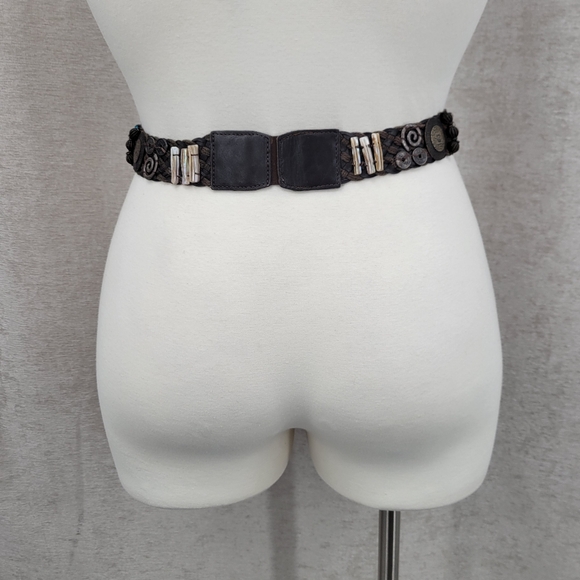 Boho Belt with Faux Turquoise Stones Shells Metal and Beading Women's Hip Belt - Picture 8 of 13